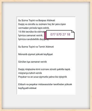 ev pencereleri: Su sızmalarının təyini və təmiri xidməti - Bina evləri, həyət evləri — 3