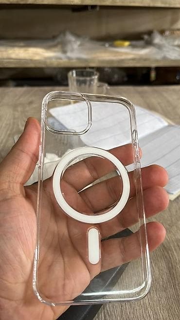 Şəffaf MagSafe uyğun telefon qabı Orjinal iphone 13 14 üçün kabro tam