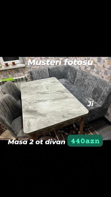 Столы: 🇹🇷Turkiye istehsali. Metbex masa desti Masa 2 oturacaq divan Masa — 1