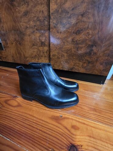 milano botinkalar: Məhsul: Kişi üçün zərif dəri qısa çəkmə (ankle boot) - Rəng: Qara - — 2