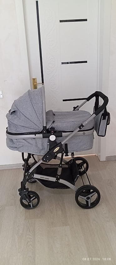 araba: Uşaq arabası – “Baby Home”, boz rəng - 2-si 1-də tipli: beşik tipli — 1