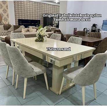 Qonaq otağı üçün, Yeni, Açılan, Dördbucaq masa, 6 stul lalafo.az -da Qonaq otağı üçün, Yeni, Açılan, Dördbucaq masa, 6 stul