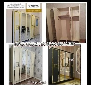 Yeni, 4 qapılı, Güzgülü, Açılan, Düz dolab
