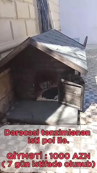 quzu qiyməti: İsti pol ilə it evi - Material: möhkəm taxta konstruksiya, ikiqat — 1