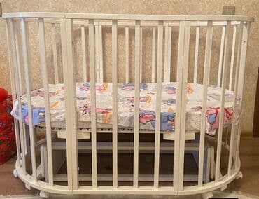 Digər mebel: Oğlan və qız üçün, İşlənmiş, Yumru, Beşik, Dəstsiz, Matras ilə, Yellənmə mexanizm ilə — 1