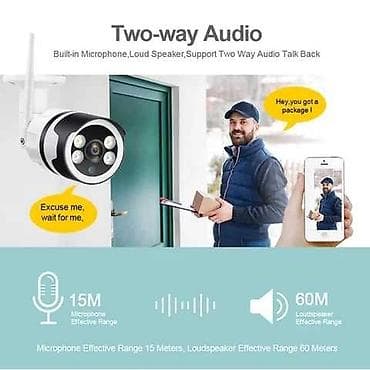 tv box smart: FullHd keyfiyyetli 2 antenalı Wifi kamera. Açıq havada, yağışa, küləyə — 2