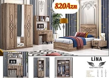 set mebel: Oğlan və qız üçün, Yeni, Təknəfərlik çarpayı, Yazı masası, Dolab, Tumba — 10