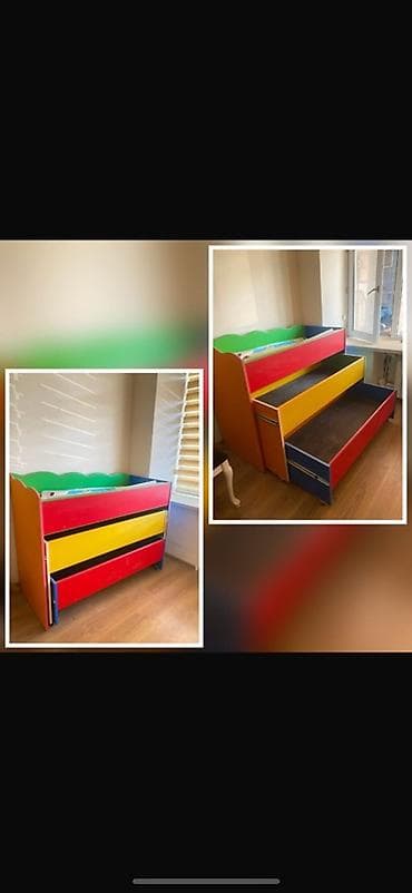 Oğlan və qız üçün, Yeni, Çarpayı, Matrassız, Siyirməli, MDF