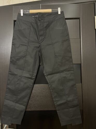 3D panellər: Zara deri görünümlü, düz biçimli şalvar. S razmerdir ama Oversize — 1