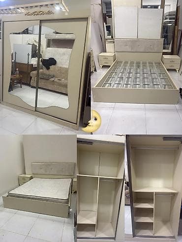 krovat satilir: İkinəfərlik çarpayı, 2 tumba, Dolab, Yeni — 1