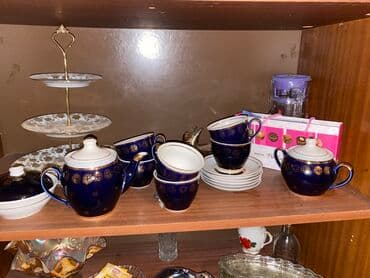 Продукты питания: Чайный набор, цвет - Синий, Фарфор, 6 персон — 1