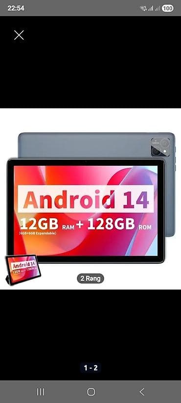 Android 14 planşet – 10.1 düym IPS HD ekran (1280×800), 24.1×15.9 sm