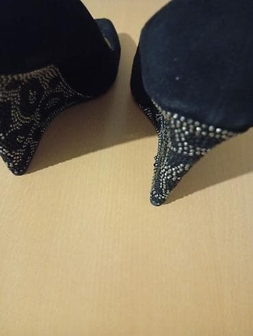 Tuflilər: Tanca qadın ayaqqabısı – klin tapança dabanlı, qara rəng — 6