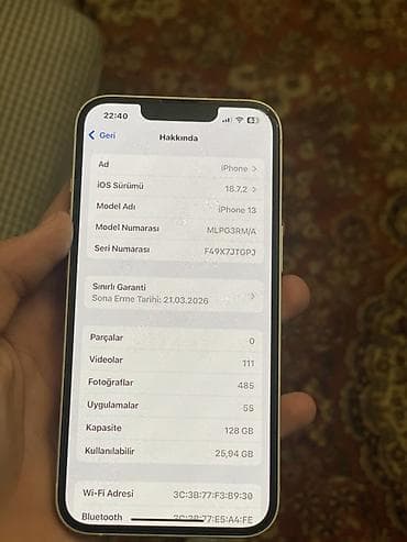 iphone 6s ekranı: IPhone 13, 128 GB, Gümüşü, Face ID — 6