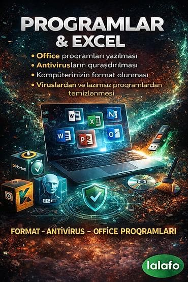 Xidmət: Kompüter proqramları, Office/Excel, antivirus və oyunların