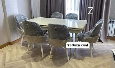 ev stul: Yeni, Dördbucaq masa, 6 stul — 1