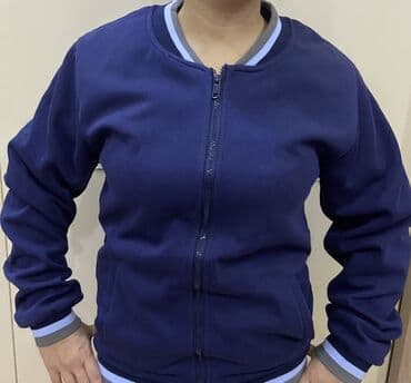 Qadın bomber tipli mektebli jaketi - Rəng: tünd göy (navy), boğaz