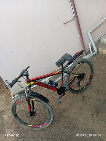 руль для велосипеда: ASPORT markalı, disk əyləcli və amortizatorlu bu dağ velosipedi, qara — 2