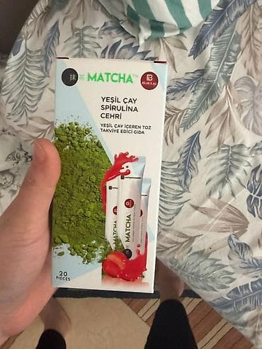 Məhsul: Matcha – Yaşıl Çay Tozu (Spirulina və cehri ilə), 20 ədədlik — 2