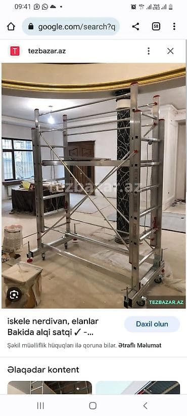 Təmir və tikinti: Alüminium mobil iskələ sistemi - Material: yüngül və möhkəm alüminium — 7