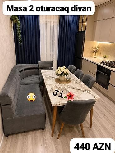 islenmis stullar: Mətbəx üçün stol-stul dəstləri Variant 1 – Masa + 4 oturacaq - Şüşə — 3