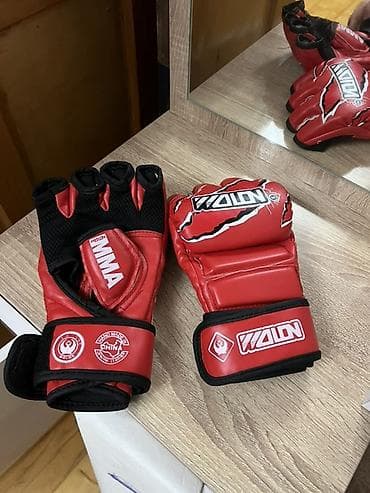 idman trenajoru: MMA döyüş əlcəkləri – WOLON (qırmızı) - Açıq barmaq dizaynı — 3