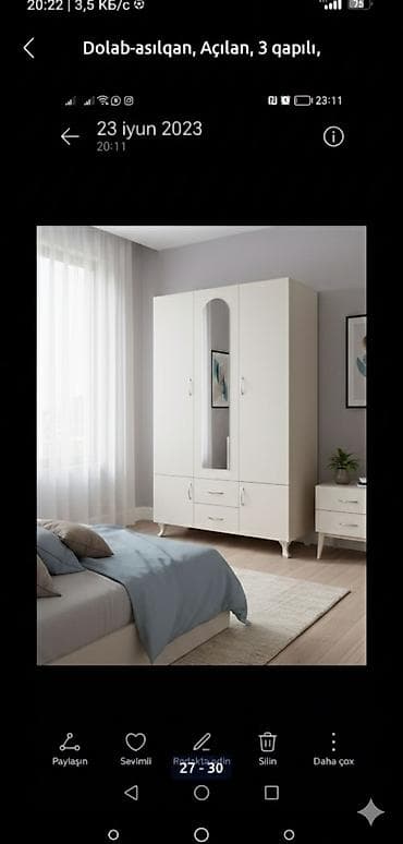 Təmir və tikinti: Yeni, Açılan, 3 qapılı Düz dolab, Qarderob, paltar dolabı, Azərbaycan — 7
