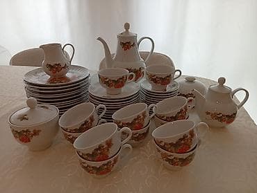 Çay dəsti, rəng - Ağ, Farfor, 12 nəfərlik, Almaniya — 1