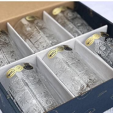 limon qabı: Stəkanlar, rəng - Ağ, Xrustal, 6 ədədli dəst, Çexiya — 1