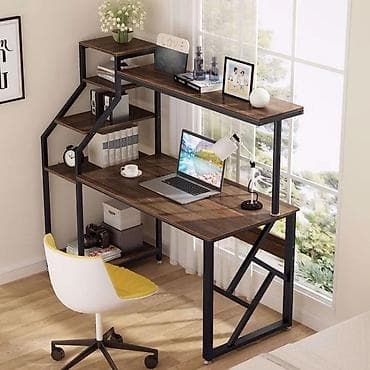 loft masa: Düz masa, Polkalı, Siyirməsiz, Metal — 3