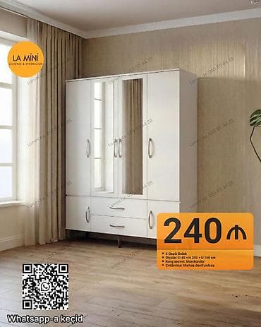 Шкафы: 4 qapılı dolab - Ölçülər: dərinlik 40 sm × hündürlük 200 sm × en 160 — 1