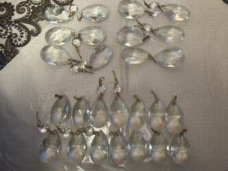 pərçim: Büllur avize asqıları – damla formalı, fasetli şüşə kristallar - — 2