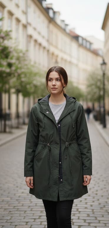 dəri plaşlar: Plaş, M, rəng - Yaşıl — 1