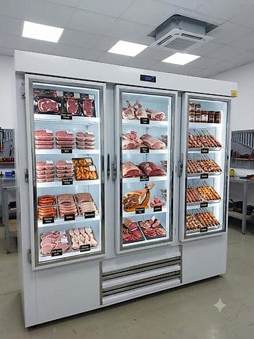 ucuz soyuducular: Üç qapılı peşəkar vitrinalı soyuducu dolab - Mağaza, ət dükanı, kafe — 1