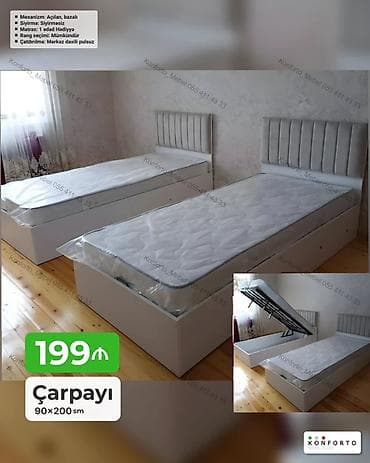 islenmis matras: Çarpayı – 90×200 sm • Mexanizm: açılan, bazalı (yuxarı qalxan — 1