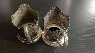 klonka sufreler: Sovet podstakanniki,kolçuqino-1960-cı illər.ideal vəziyyət.MNS.Gümüşü — 9