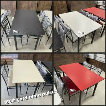 heyet ucun oturacaqlar: Mətbəx üçün, Yeni, Dördbucaq masa, 4 stul — 1