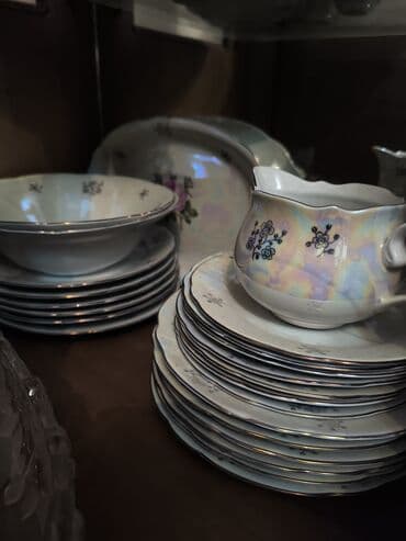 Nahar dəsti, rəng - Ağ, Farfor, 6 nəfərlik, Almaniya