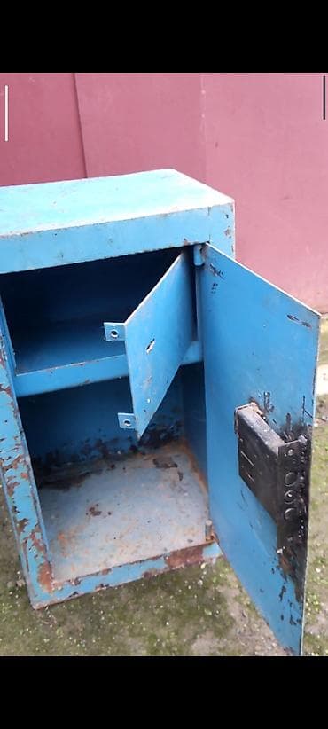 seyflerin acilmasi: Metal seyf dolabı - Rəng: mavi - Material: qalın metal korpus - Ön — 2