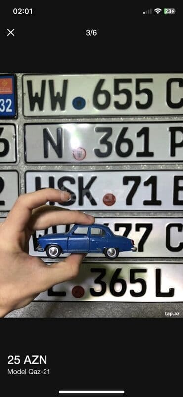 model masinlar: QAZ-21 model avtomobilin metal miniatur modeli - Rəng: mavi - Korpus — 3