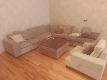 kunc servant: İşlənmiş, Klassik divan, Jurnal masası, 2 kreslo, Bazasız, Açılmayan — 2