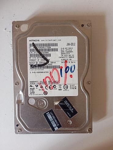 Sərt disk (HDD) Hitachi, 512 GB, İşlənmiş