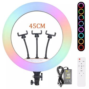 led işıq tripod: ✅led işiq tripod ✅i̇dare etme pultu var ✅3 telefon tutacaği ✅18 i̇nch — 2