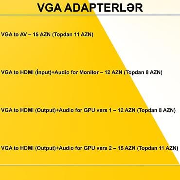 pc kamputer: VGA Adapterlər/Konverterlər (Çeviricilər) ⭐VGA to AV – 15 AZN (Topdan — 2