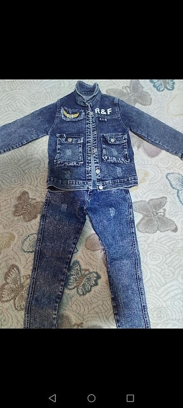 Uşaq üçün cins dəst - 2 parçalı dəst: cins gödəkcə və cins şalvar -