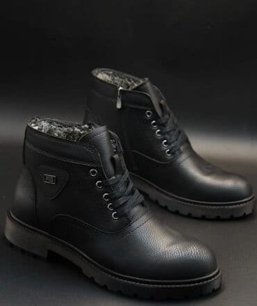 DAXTORS kişi qış botları - Rəng: qara - Model: yon tərəfdən