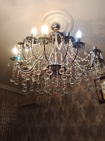 Çılçıraq, 10 və daha çox lampa, Xrustal