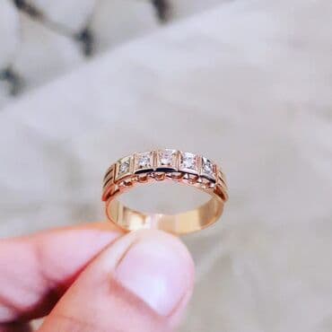 kişi üzükleri qızıl: Nişan, Üzük, Çəhrayı qızıl, 583 Əyar, Brilyant, 0-0.25 Karat — 4