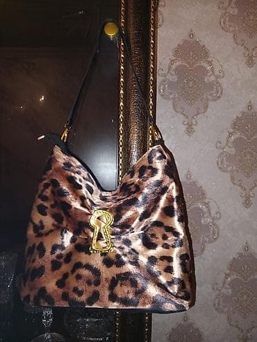 Çantalar: Leopard naxışlı çiyin çantası,məxməri — 1