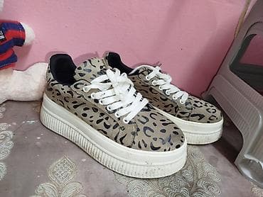 ketalar: Leopar naxışlı qadın krossovkası - Üst material: parça/tekstil, bej — 2